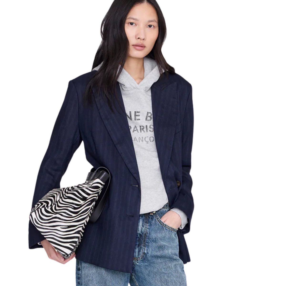 Harvey Hoodie Paris Stencil Grey