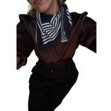 Cashmere Striped Scarf Black
