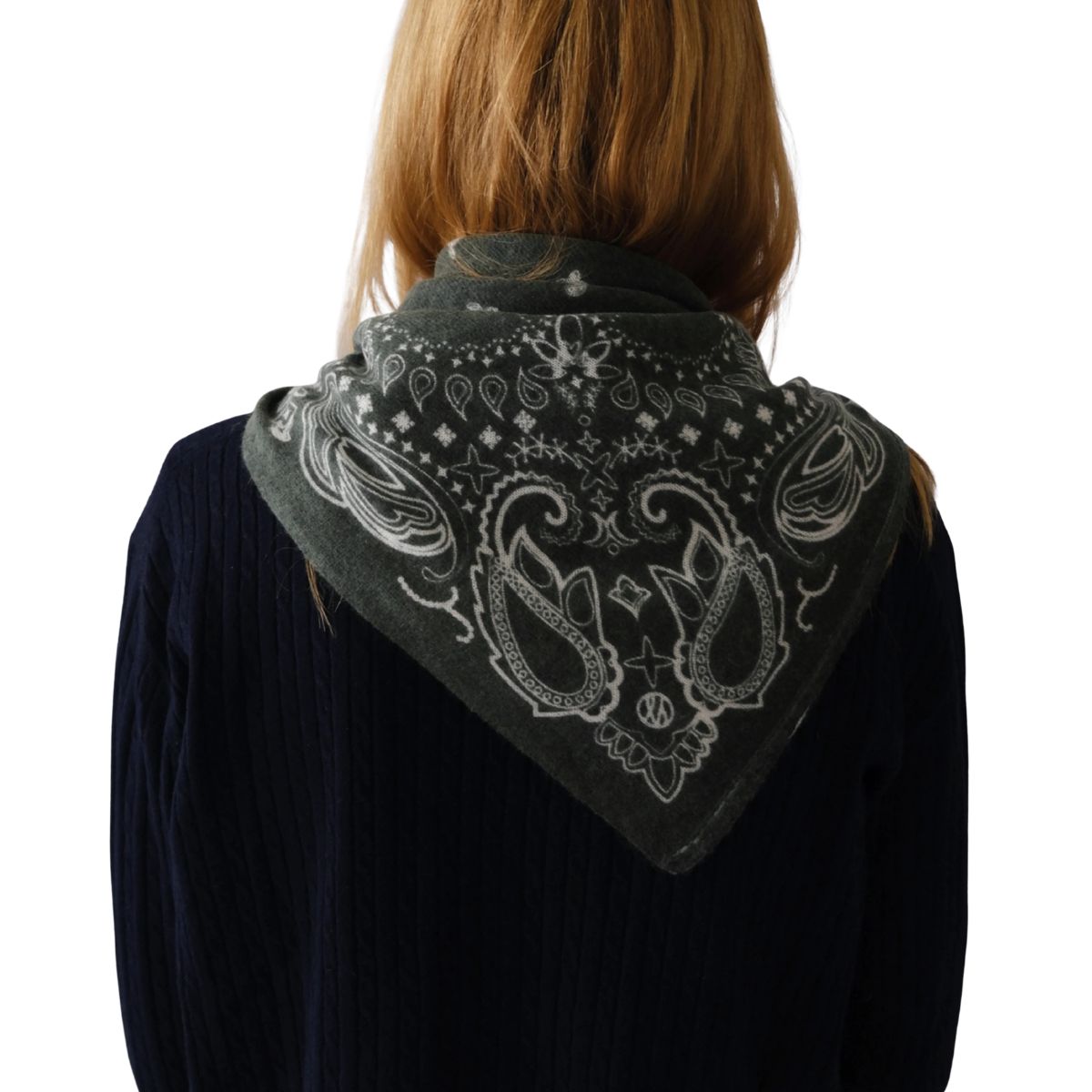 Cashmere Paisley Scarf Green