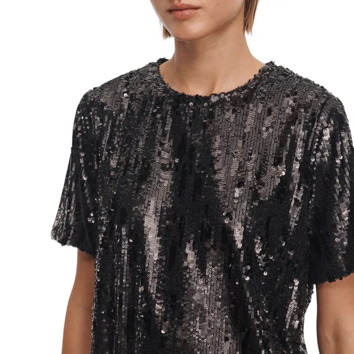 Cher Black Sequin Top