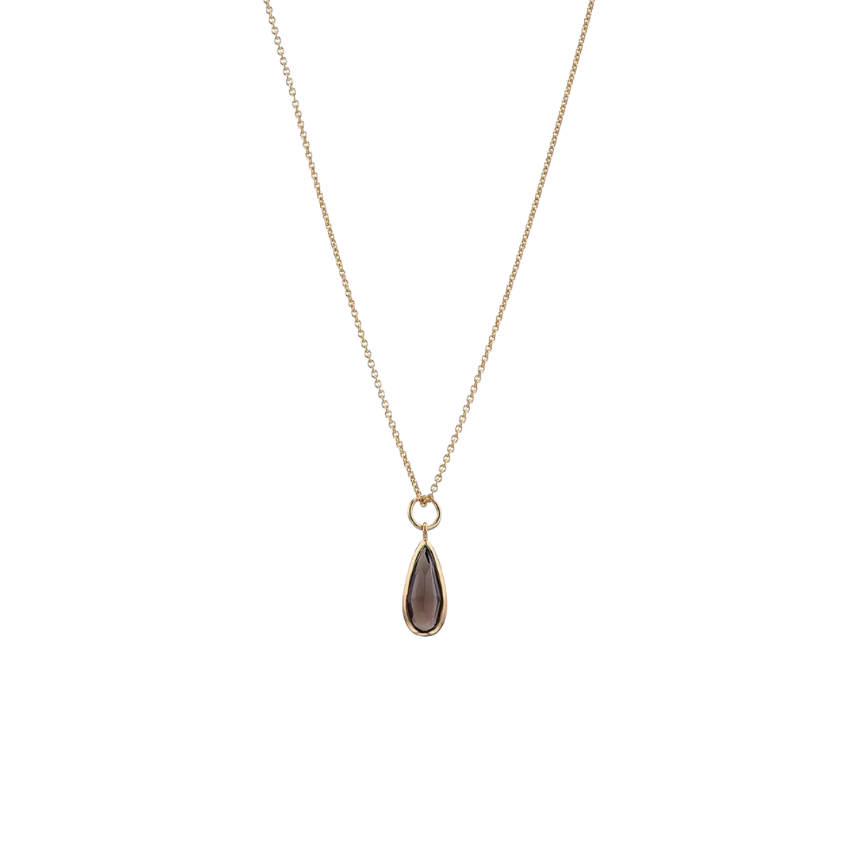 Gold Smoky Slim Droplet Necklace