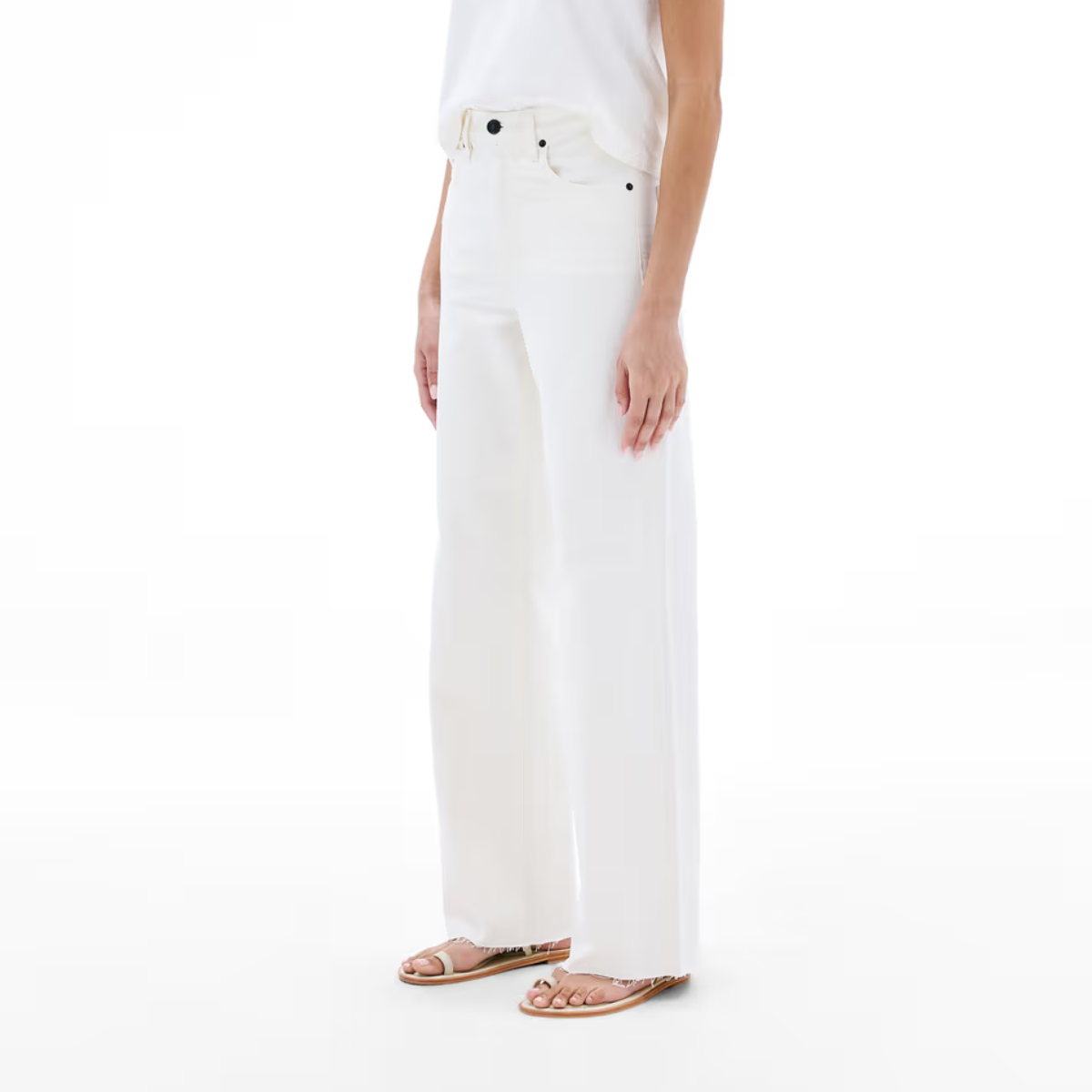 Grace White Frayed Edge Jeans