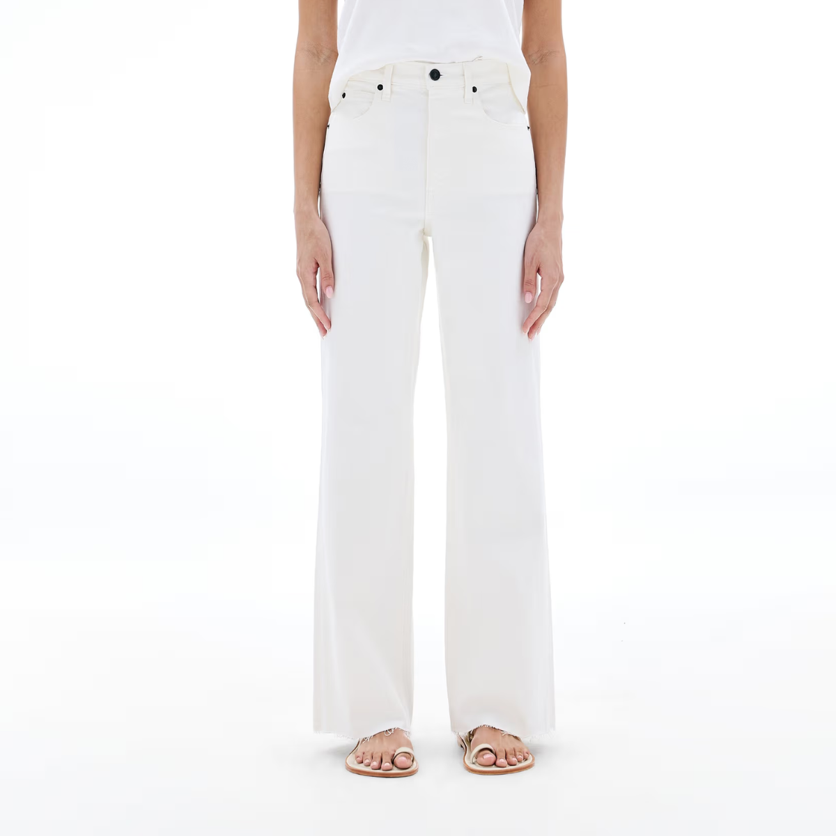 Grace White Frayed Edge Jeans
