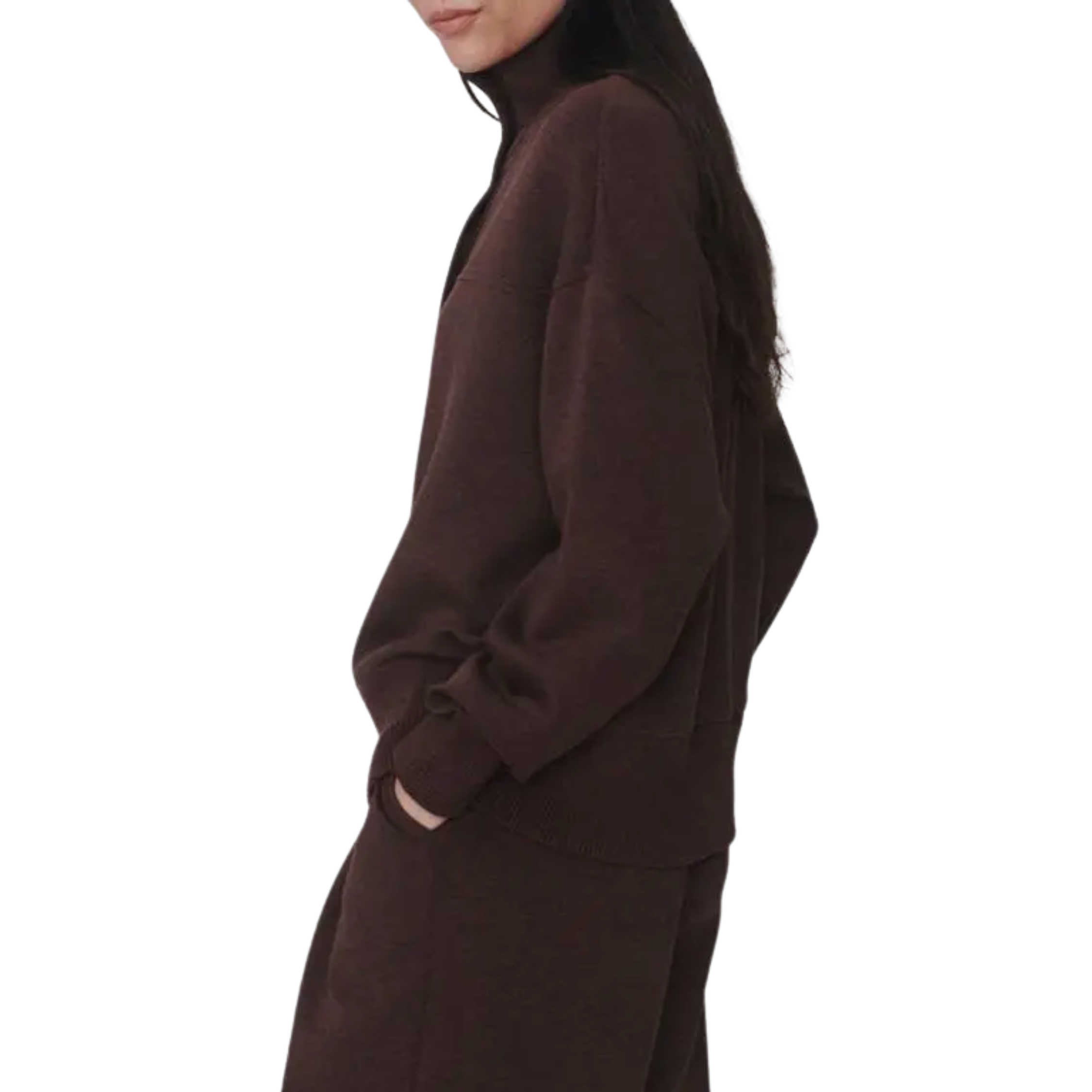 Bronya Coffee Marl Button Sweat