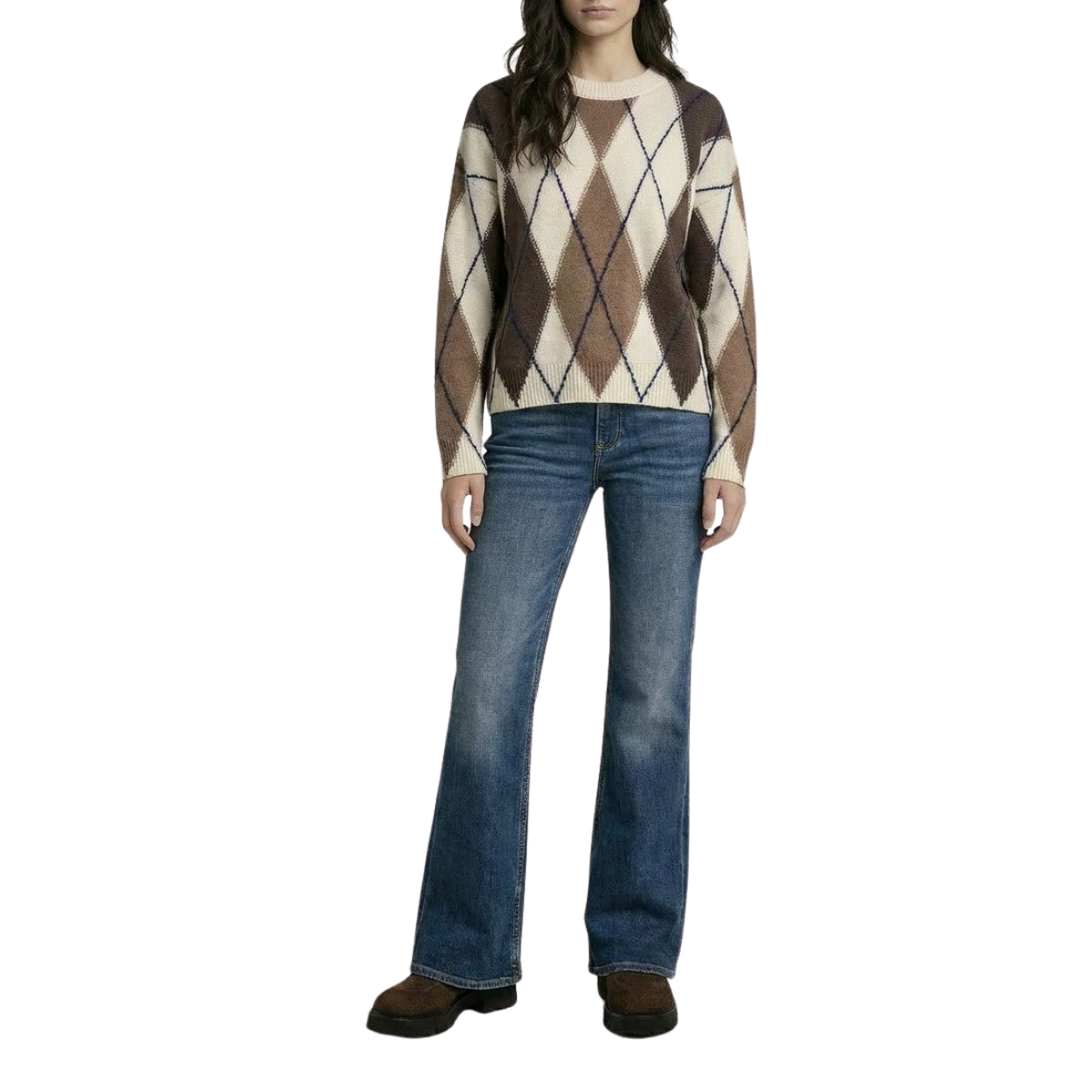 Round Neck Jumper Diamond Cream