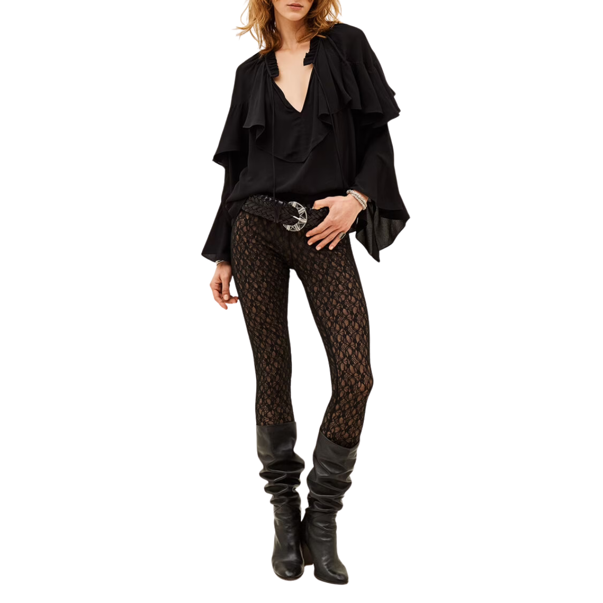 Betty Black Romantic Blouse