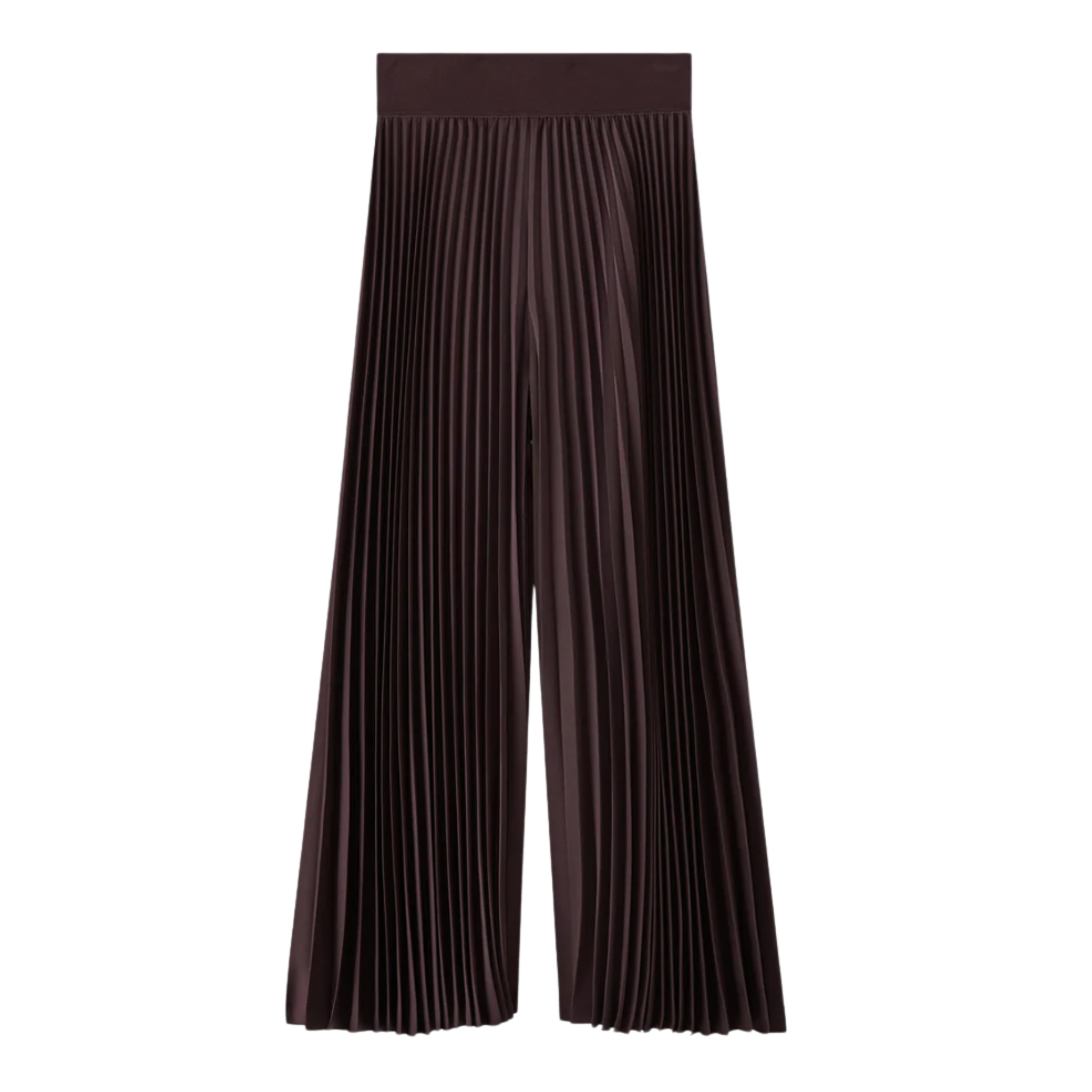 Ella Mahogany Knit Weave Plissé Culottes