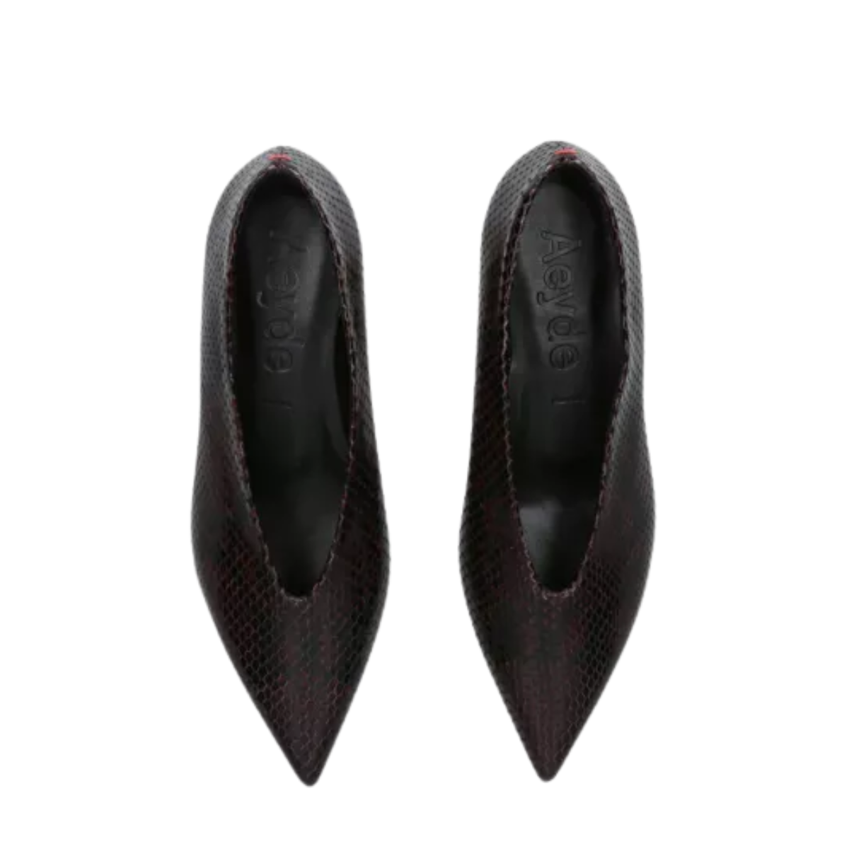 Clara Pointed Toe Snake-Print Heeled Leather Pumps