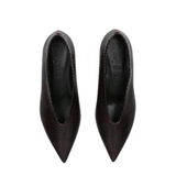 Clara Pointed Toe Snake-Print Heeled Leather Pumps