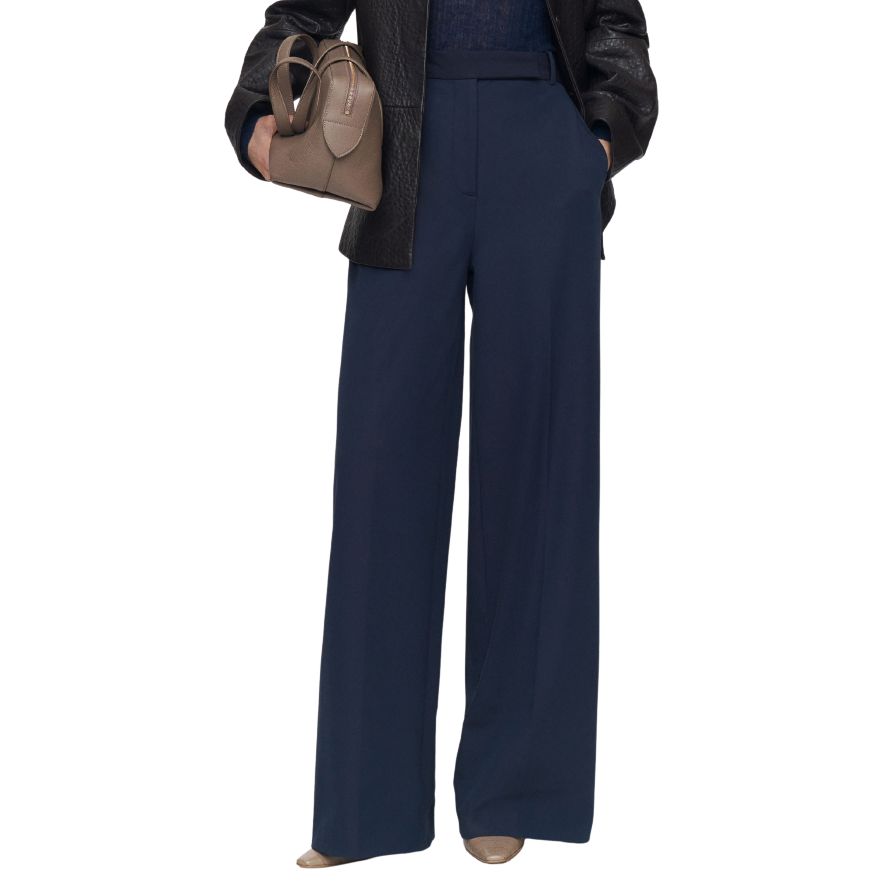 Yukio Navy Gabardine Stretch Trousers