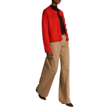 Washed Cotton Carnello Twill Mid-Rise Wide-Leg Pant