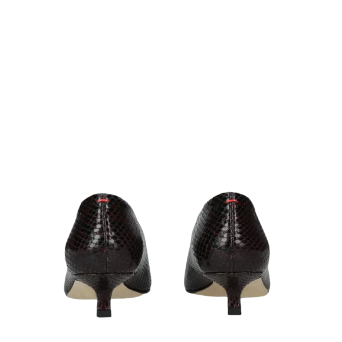 Clara Pointed Toe Snake-Print Heeled Leather Pumps