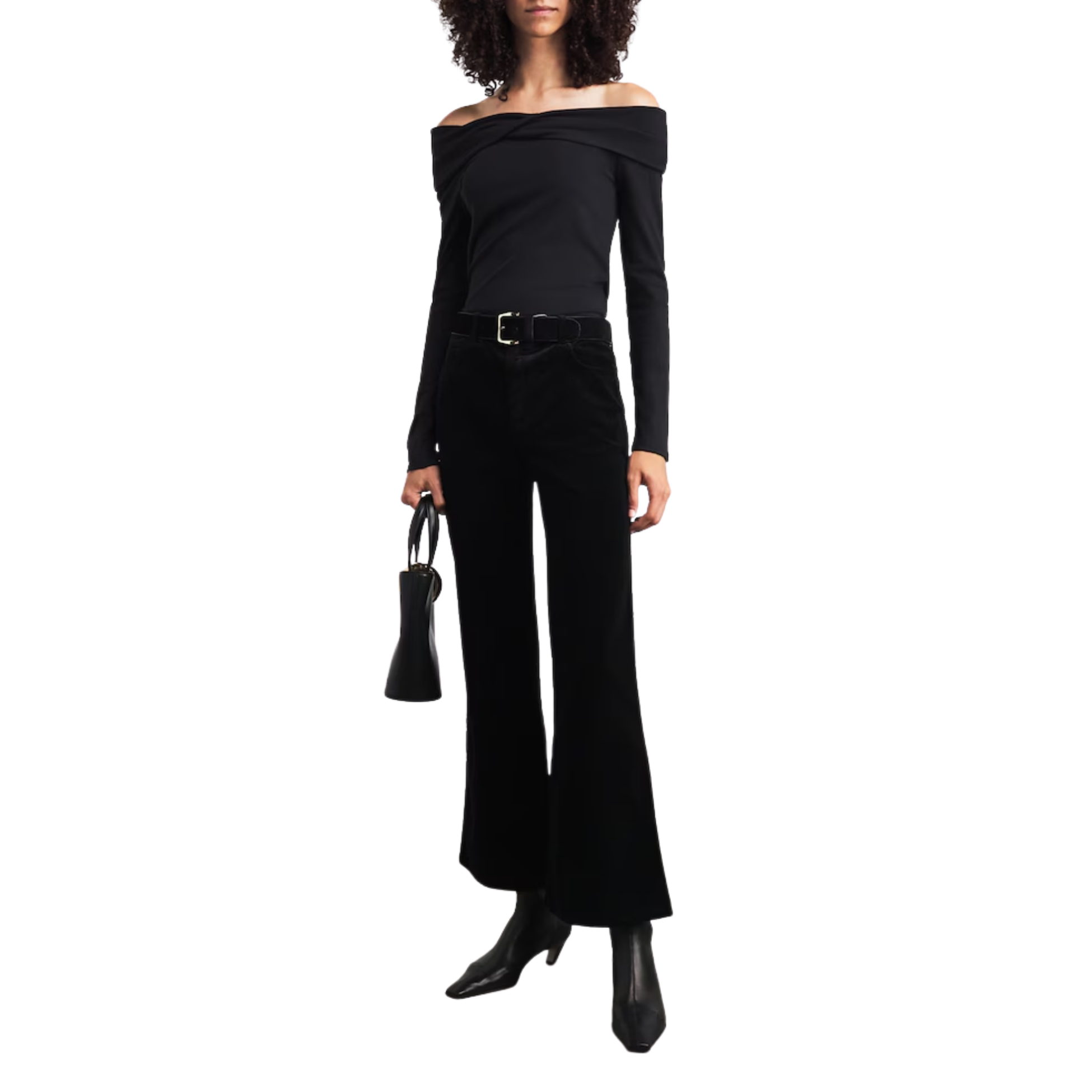 Aaliyah Black Off-The-Shoulder Top