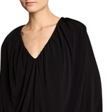 Jersey Long Sleeved Black Bubble Top
