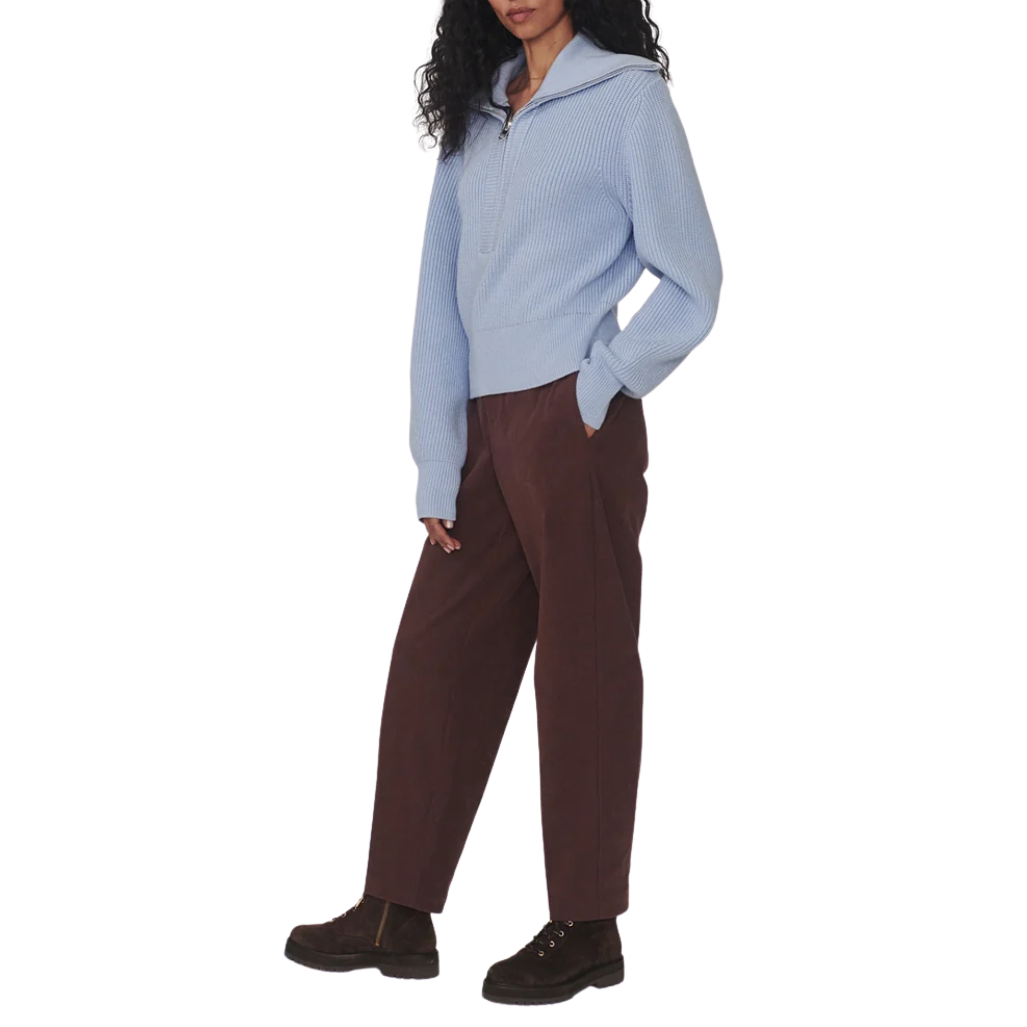 Maura Kentucky Blue Half Zip Sweater