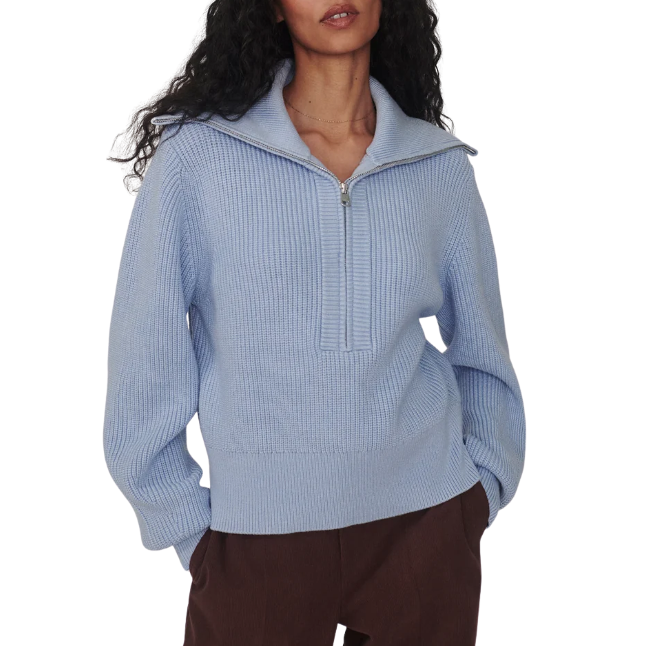 Maura Kentucky Blue Half Zip Sweater