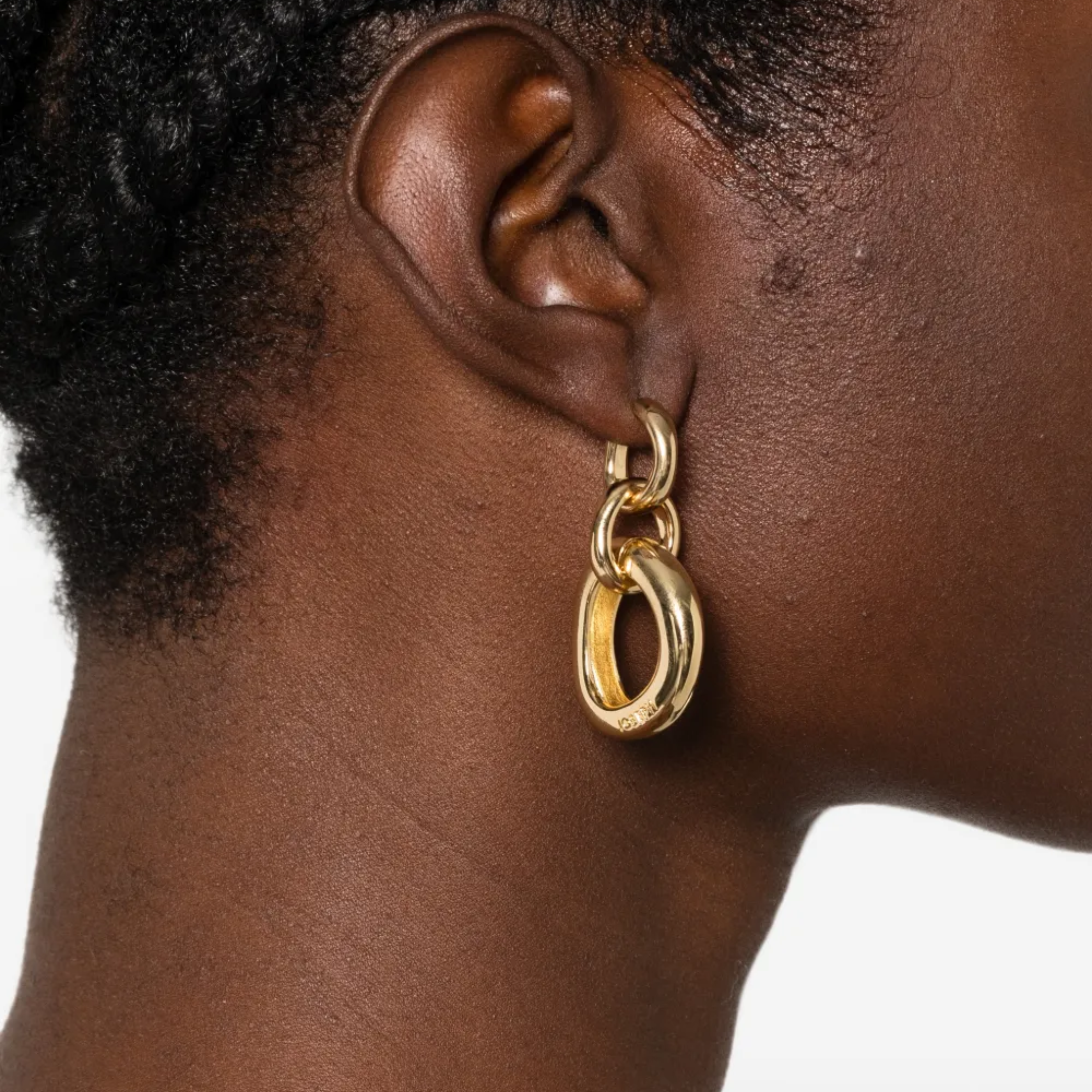 Bean Link Earring Gold