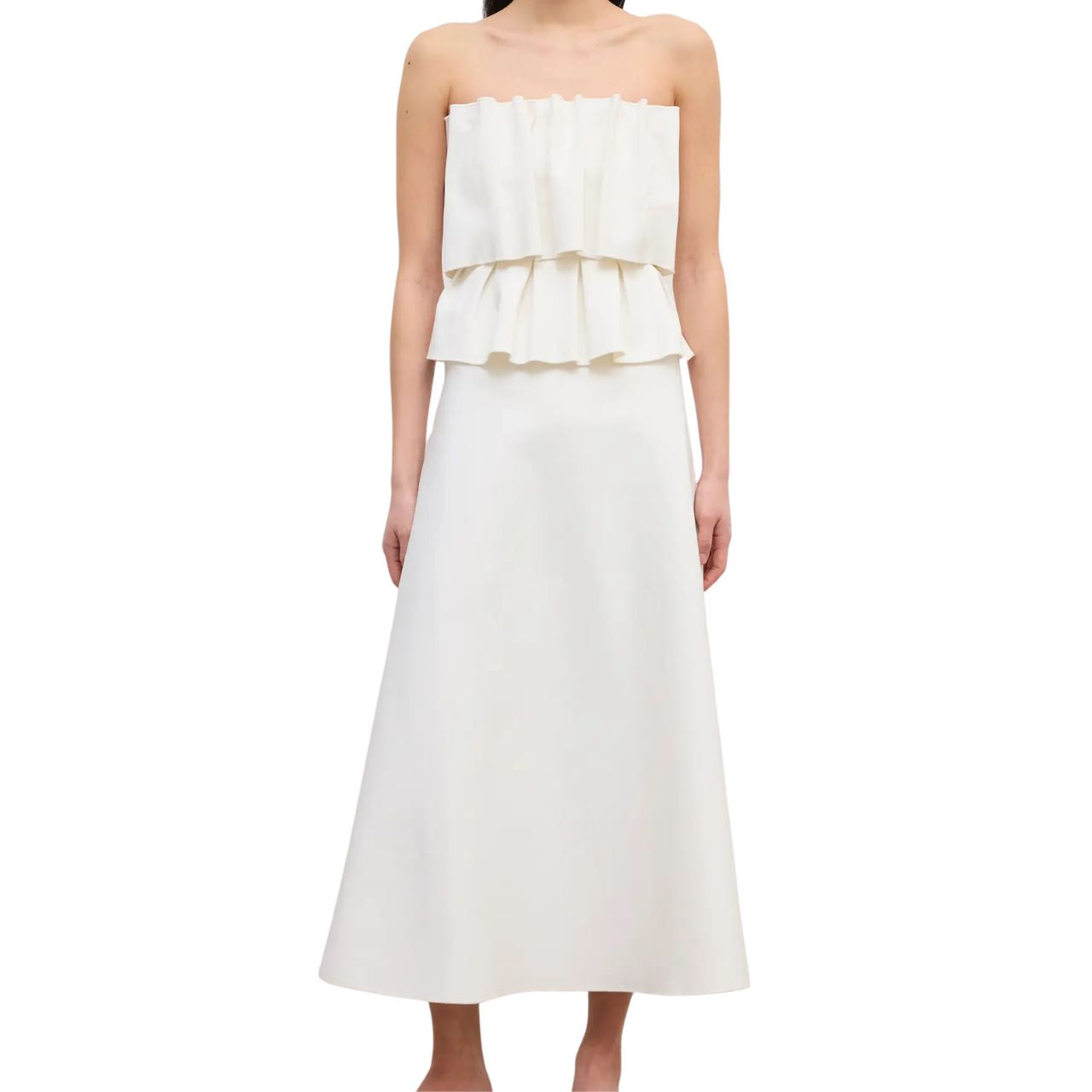 White Sculpted Tube Dress