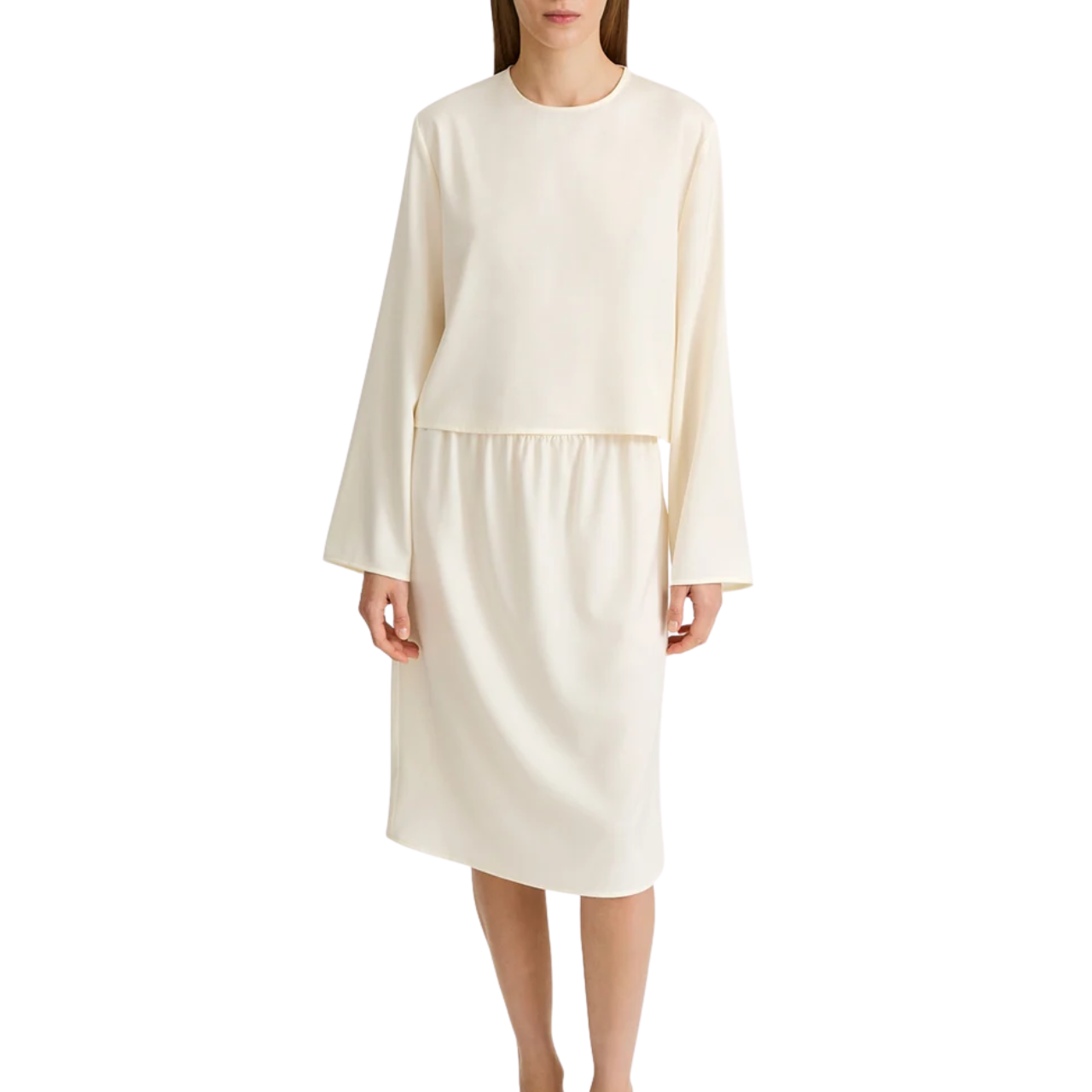 Mirai Ivory Satin Blouse