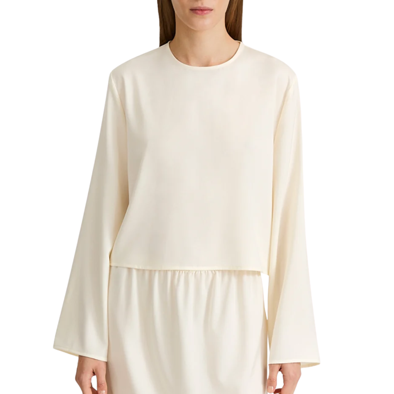 Mirai Ivory Satin Blouse