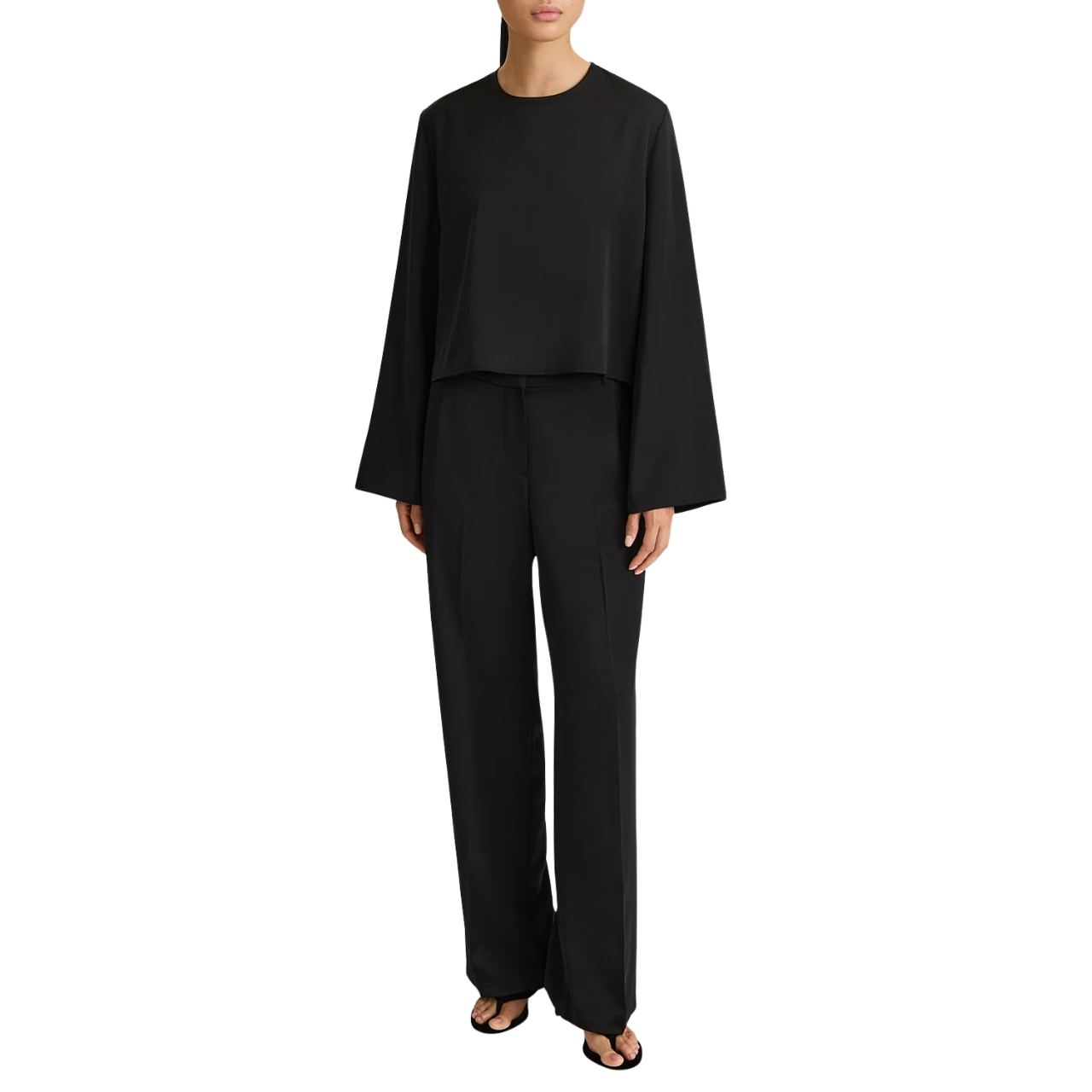 Maggie Black Satin Trousers