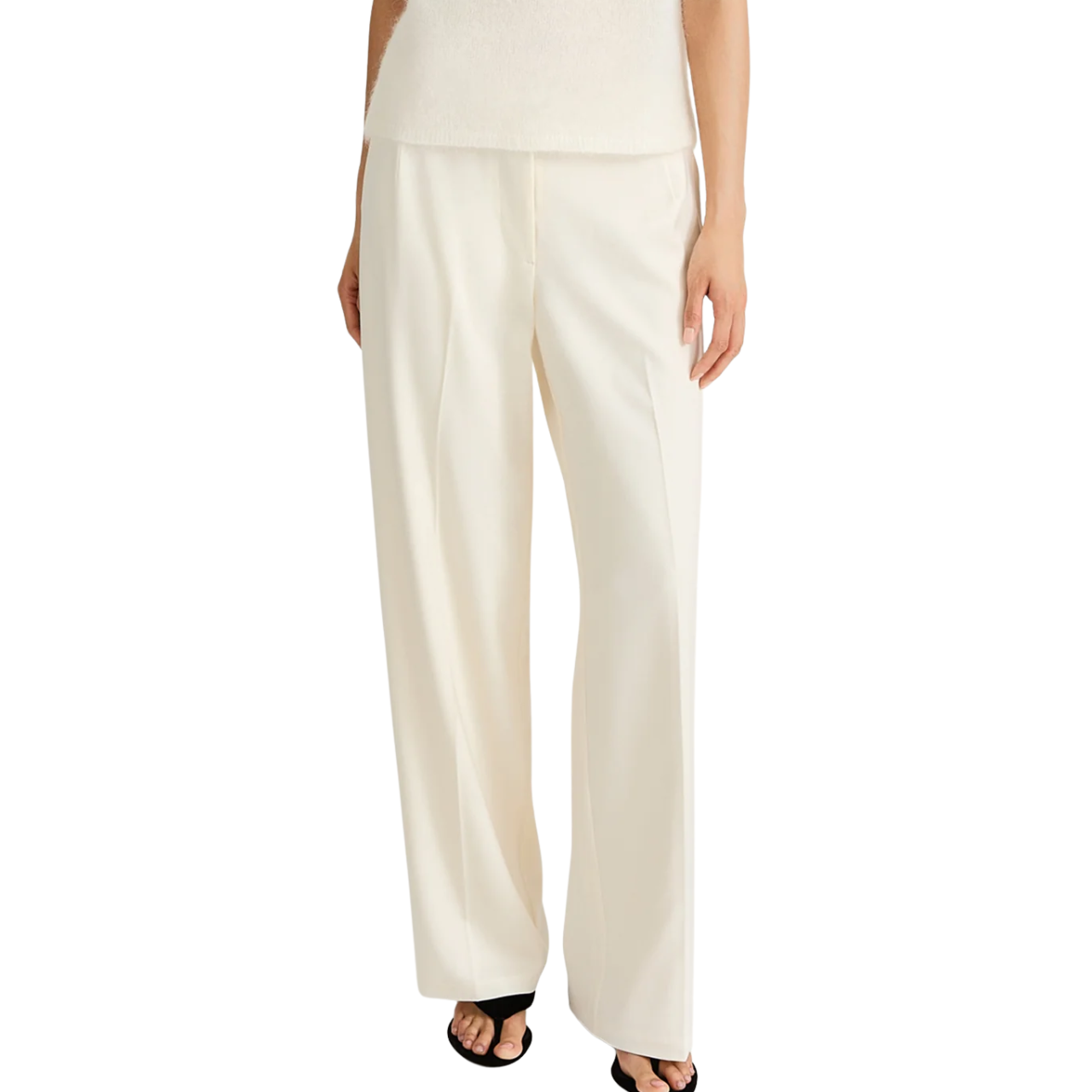 Maggie Ivory Satin Trousers