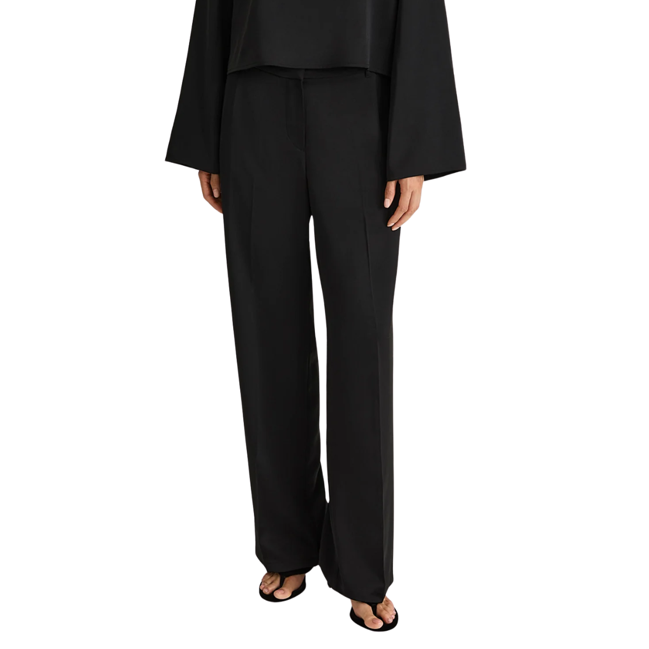 Maggie Black Satin Trousers