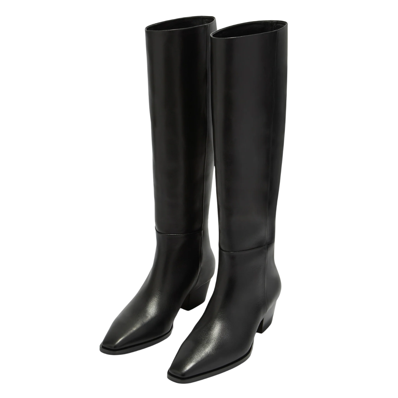 Medea Black Leather Knee High Boots