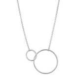 Double Circle Necklace Silver
