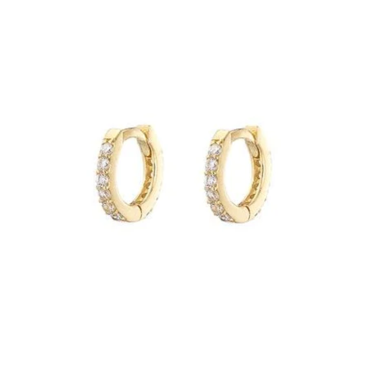 Pave Mini Huggie Gold