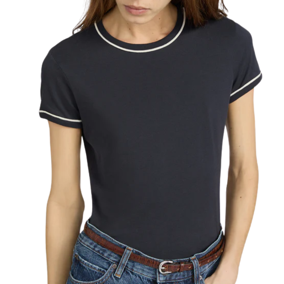 Ringer Baby Tee Navy