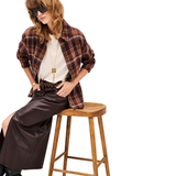 Solene Aubergine Leather Skirt