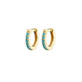 Turquoise Mini Huggie Gold