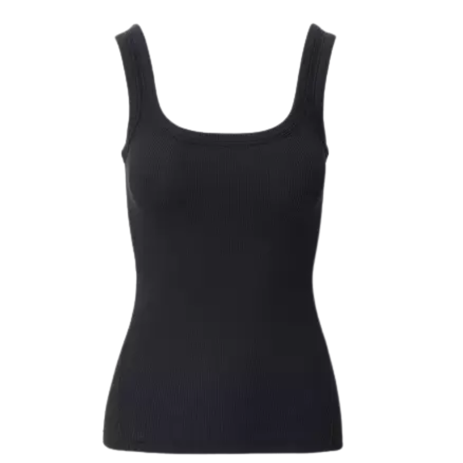 The Essential Rib U Neck Tank Black