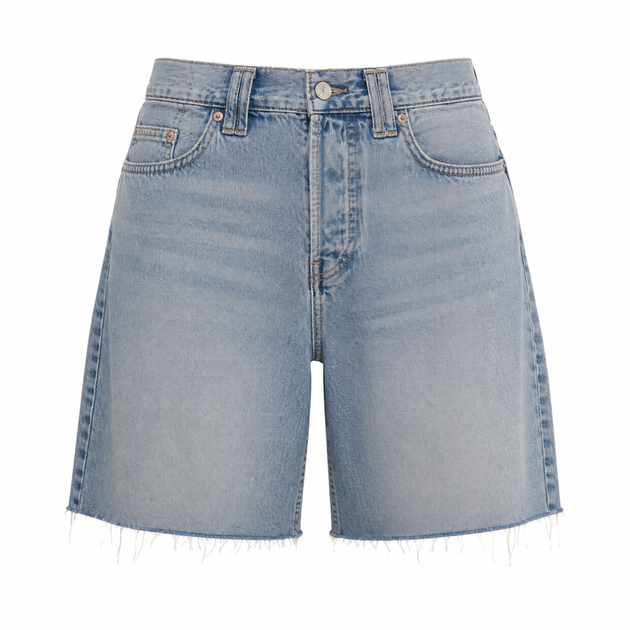Montana Raw Hem Denim Shorts Cowgirl Blues