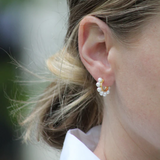 Gold Resin Pearl Hoops