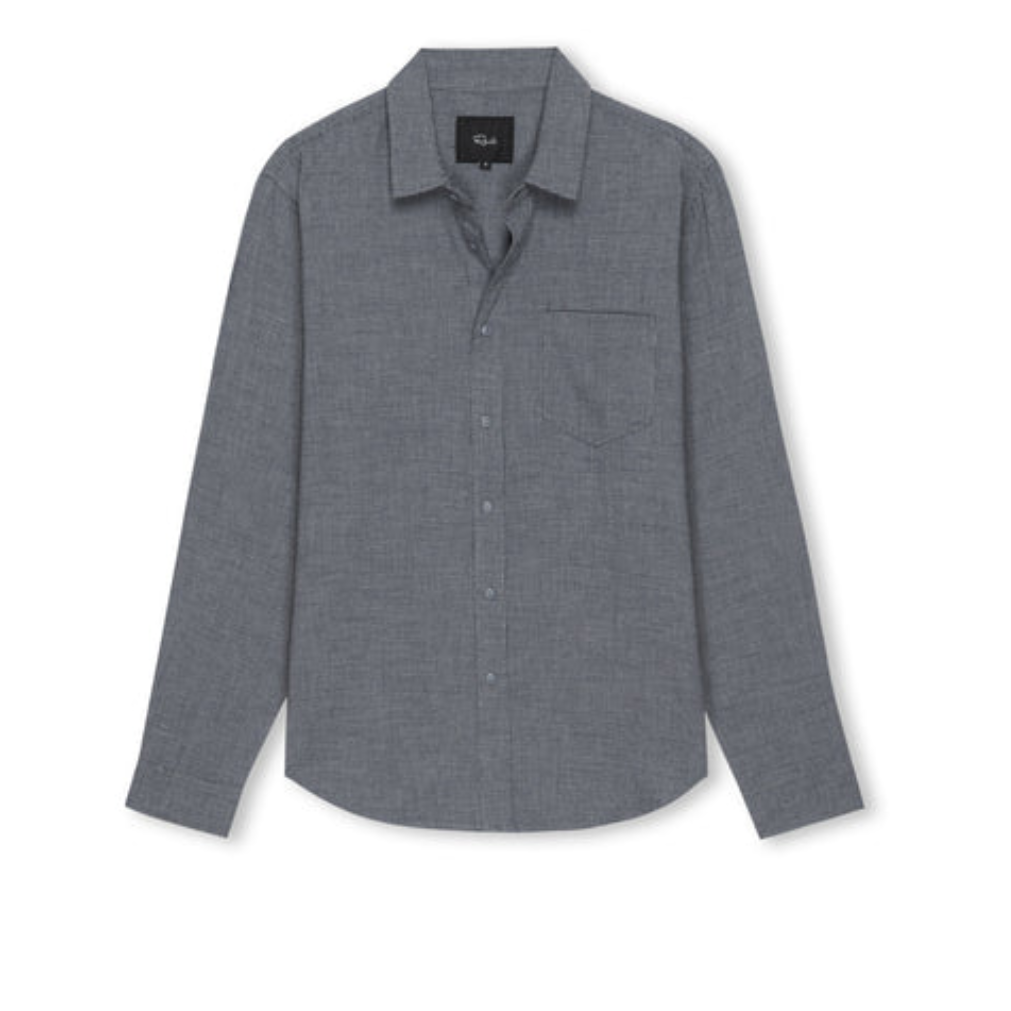 Wyatt Men's Shirt Charcoal Navy Houndstooth