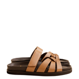 Atlas Hazelnut Flat Sandals