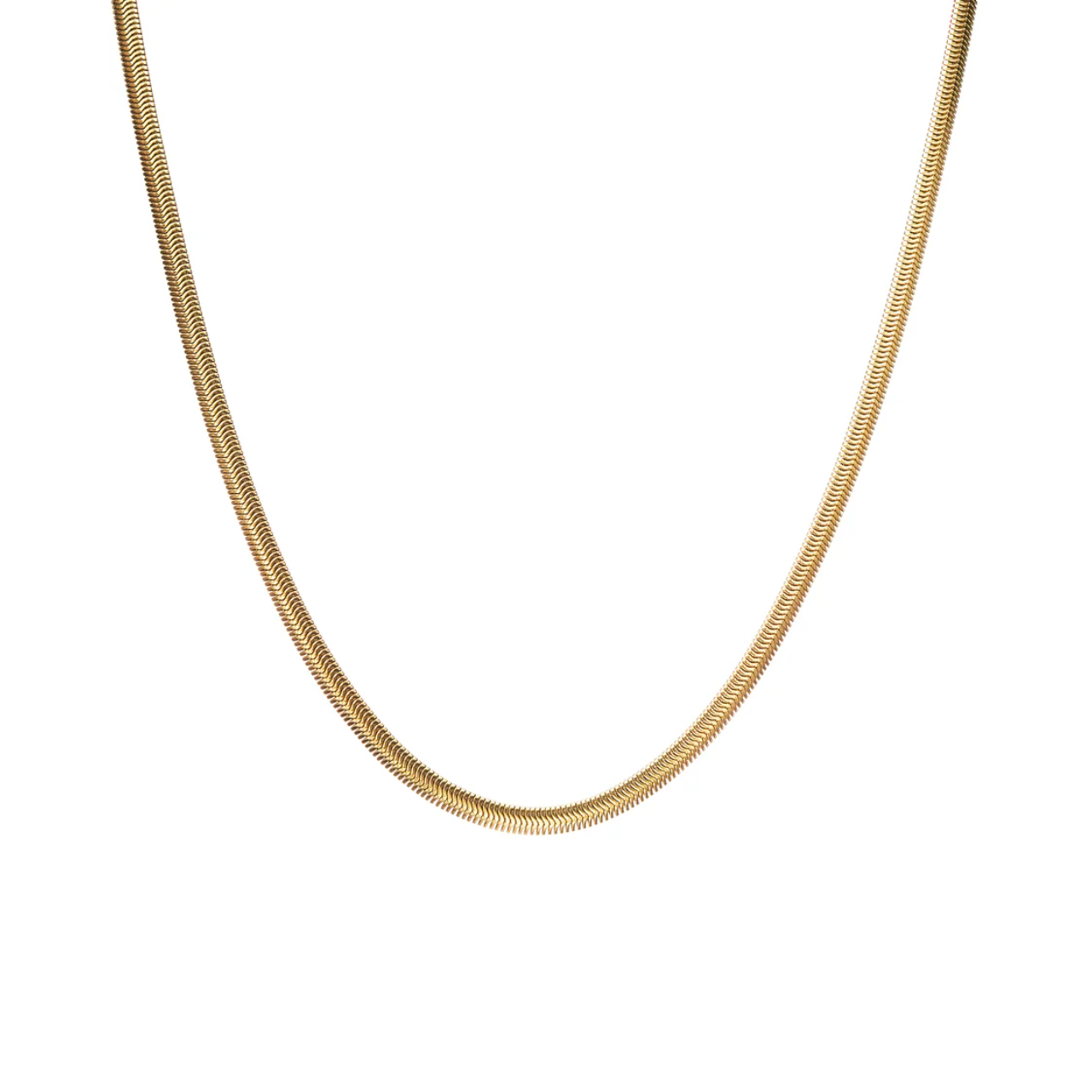 Silique Herringbone Chain Gold
