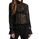 Luma Sequin Blouse Black