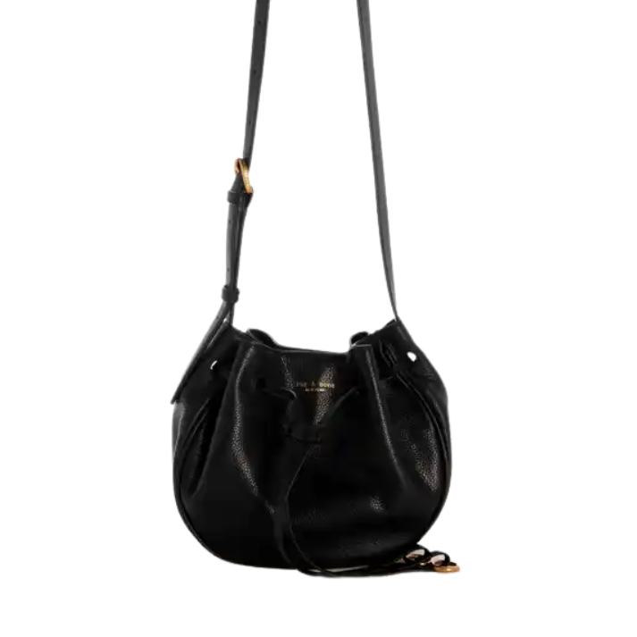 River Crossbody Bag Black Leather