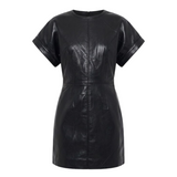 Zelie Dress Black Recycled Leather