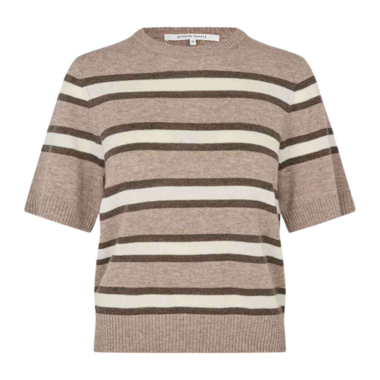 Vilna Knit SS O Neck Light Beige