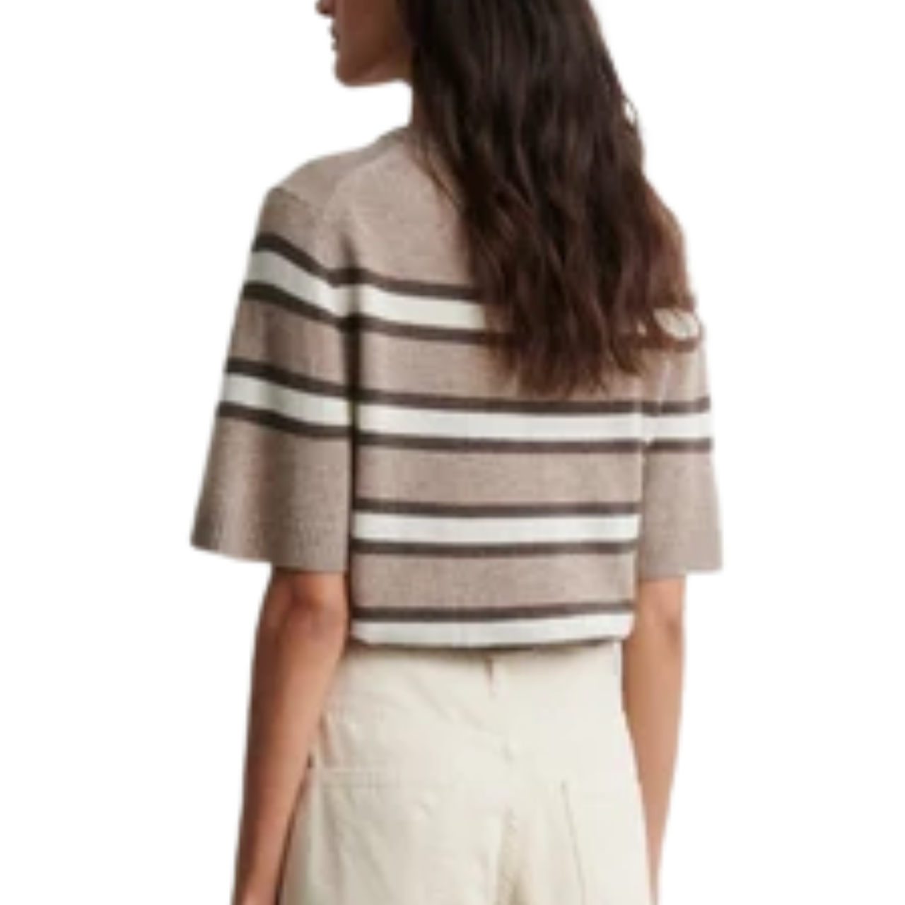 Vilna Knit SS O Neck Light Beige