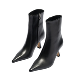 Vivi Black Leather Ankle Boots